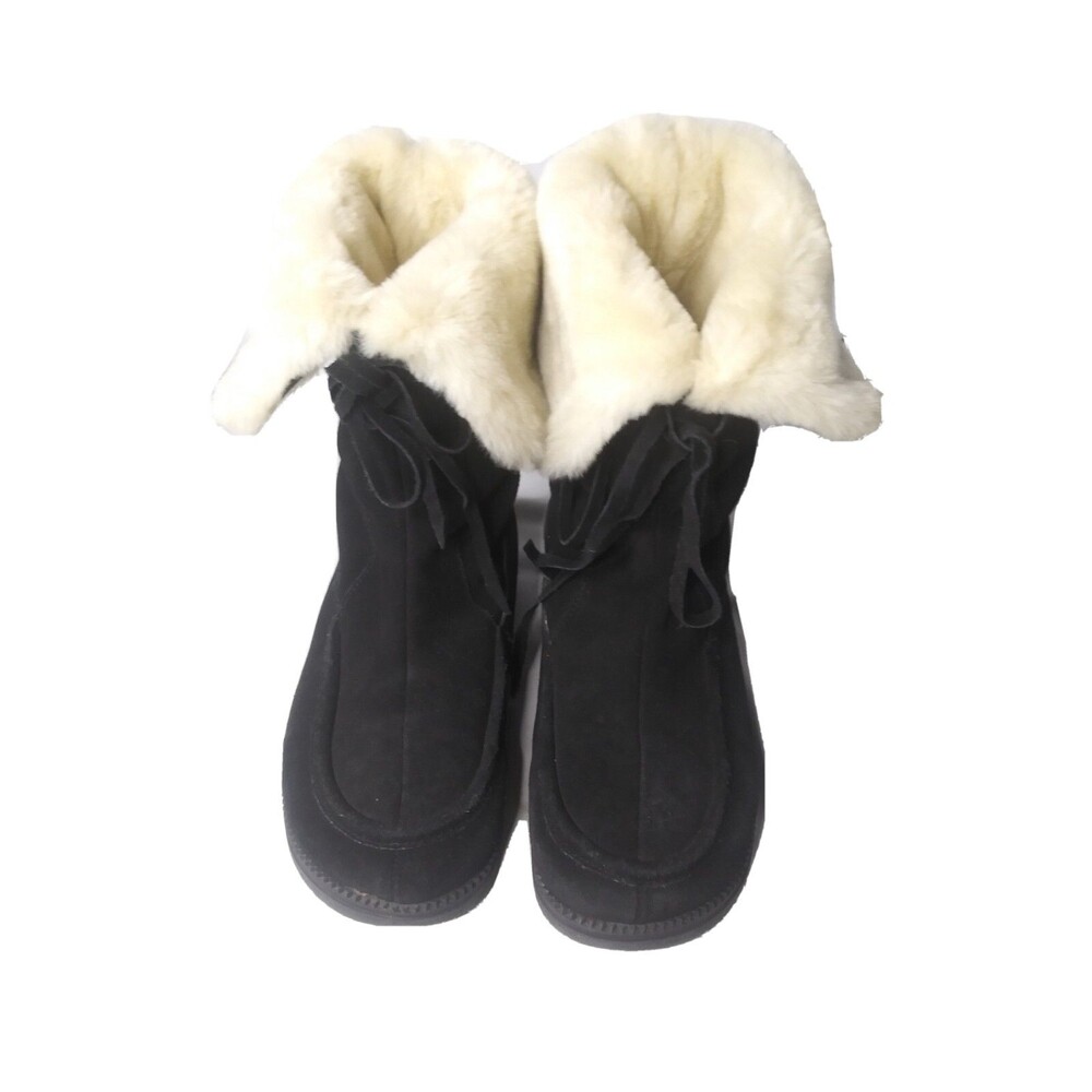 Michael Kors Black Suede Boots Faux Fur Lined Women's Size 9M